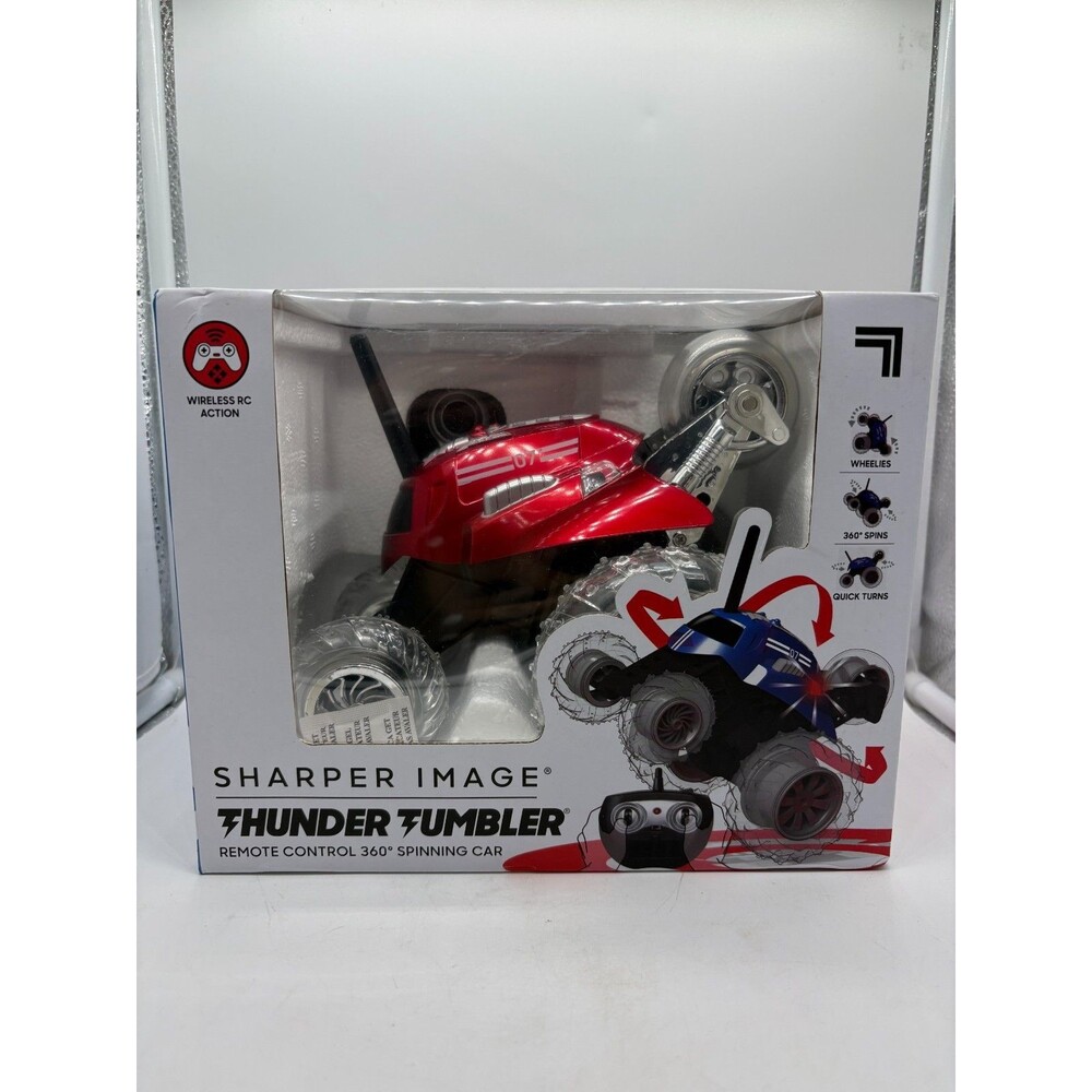 Sharper Image Red Thunder Tumbler 360 Spins Wheelies Remote Control Toy RC Car